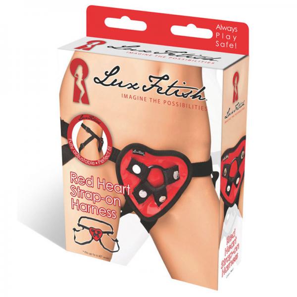 Lux Fetish Red Heart Strap On Harness O/S - Dildos - www.Coyha.com