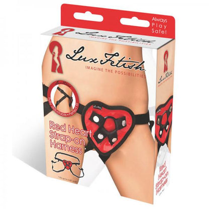 Lux Fetish Red Heart Strap On Harness O/S - Dildos - www.Coyha.com