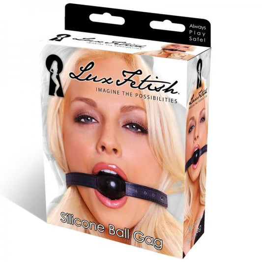 Lux Fetish Silicone Ball Gag Black O/S - Bondage - www.Coyha.com