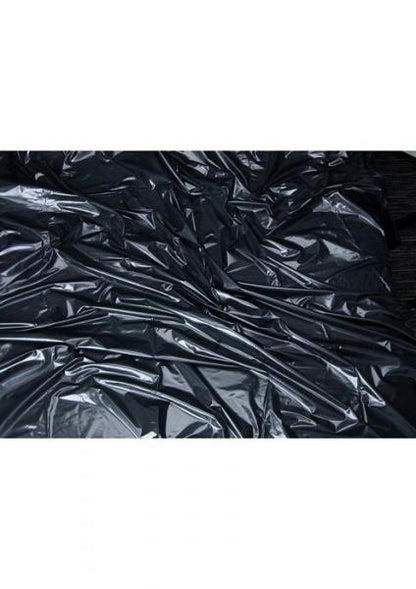 Lux Fetish Vinyl Bed Sheet California King Flat Black - Bondage - www.Coyha.com