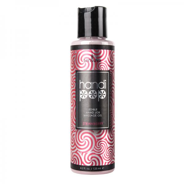 Handipop Edible Handjob Massage Gel Strawberry 4.2oz - Lubes & Lotions - www.Coyha.com