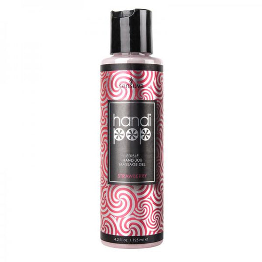 Handipop Edible Handjob Massage Gel Strawberry 4.2oz - Lubes & Lotions - www.Coyha.com