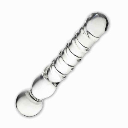 Joystick Glass Dildo Wand Anal & G-Spot Clear - Dildos - www.Coyha.com