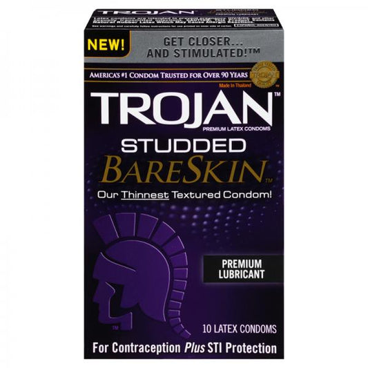 Trojan Studded Bareskin Condoms 10 Package - Extras - www.Coyha.com