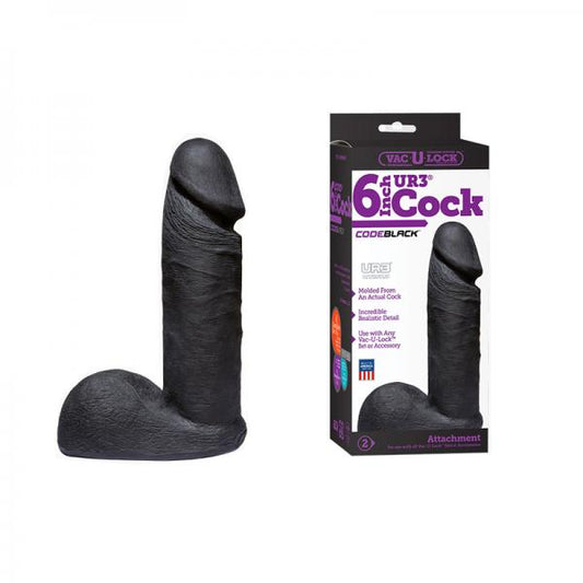 Vac-u-lock - Ur3 6in Realistic Cock Codeblack - Dildos - www.Coyha.com