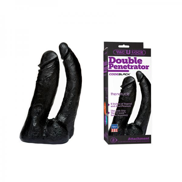 Vac-U-Lock Code Black Double Penetrator - Dildos - www.Coyha.com