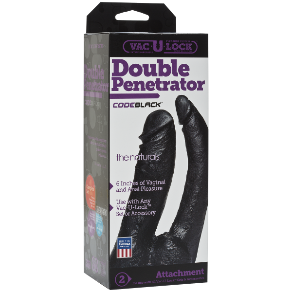 Vac-U-Lock Code Black Double Penetrator - Dildos - www.Coyha.com