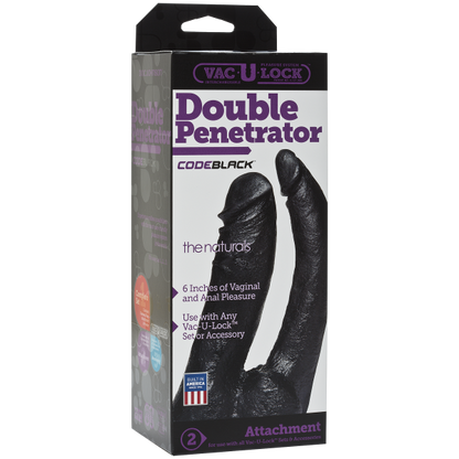 Vac-U-Lock Code Black Double Penetrator - Dildos - www.Coyha.com