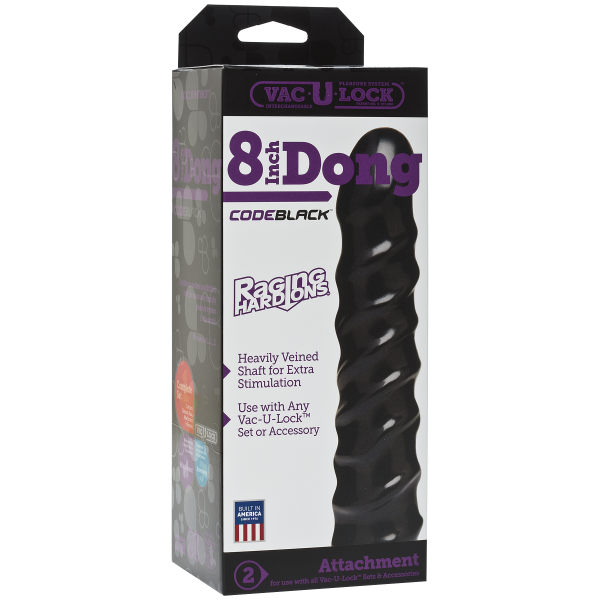 Vac-U-Lock 8 inches Dong Raging Hard-Ons Black - Dildos - www.Coyha.com