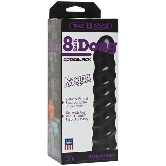 Vac-U-Lock 8 inches Dong Raging Hard-Ons Black - Dildos - www.Coyha.com