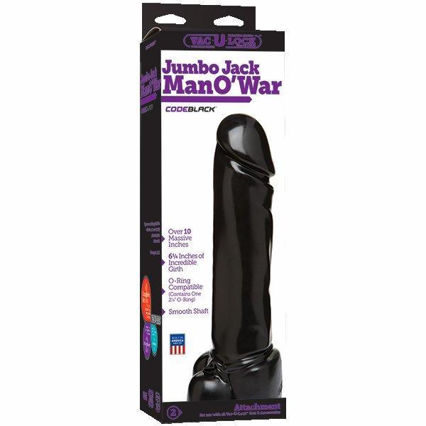 Vac U Lock Code Black Jumbo Jack Man O War10 inches - Dildos - www.Coyha.com