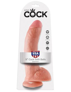 King Cock 9 inches Cock with Balls Beige - Dildos - www.Coyha.com