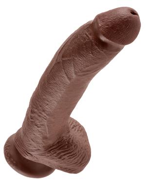 King Cock 9 inches Cock Balls Brown Dildo - Dildos - www.Coyha.com