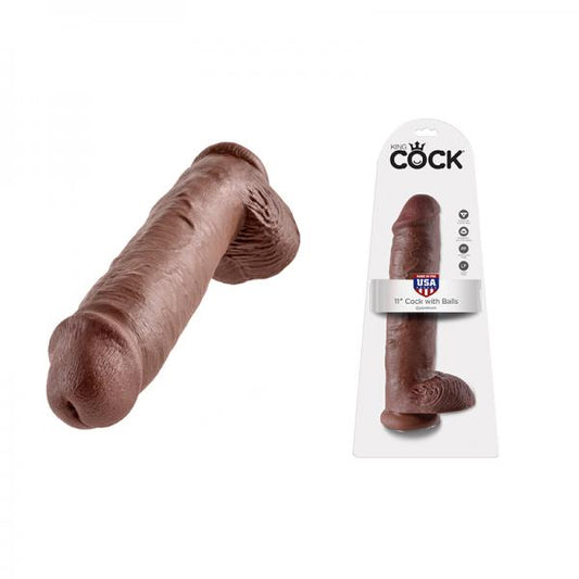 King Cock 11in Cock - Brown - Dildos - www.Coyha.com