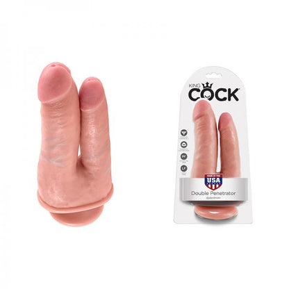 King Cock Double Penetrator Dildo Beige - Dildos - www.Coyha.com