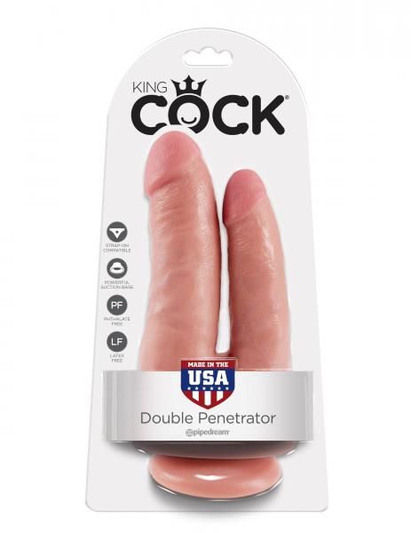 King Cock Double Penetrator Dildo Beige - Dildos - www.Coyha.com