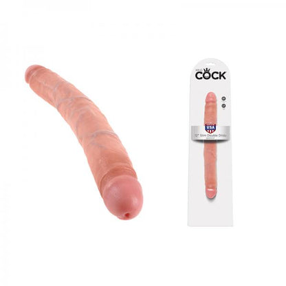 King Cock 12in Slim Double Dildo - Beige - Dildos - www.Coyha.com