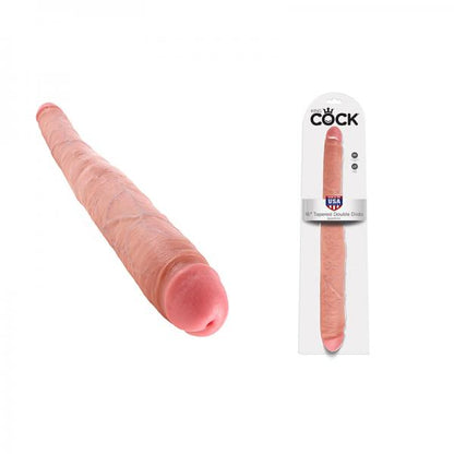 King Cock 16in Tapered Double Dildo - Beige - Dildos - www.Coyha.com