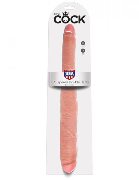 King Cock 16in Tapered Double Dildo - Beige - Dildos - www.Coyha.com