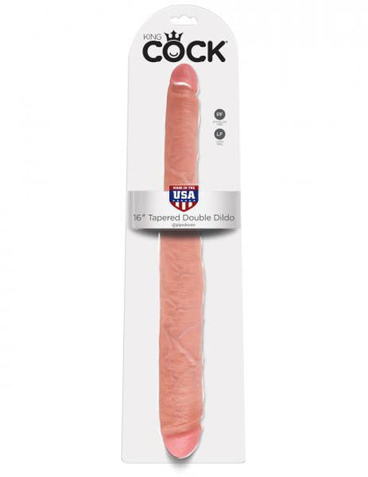 King Cock 16in Tapered Double Dildo - Beige - Dildos - www.Coyha.com