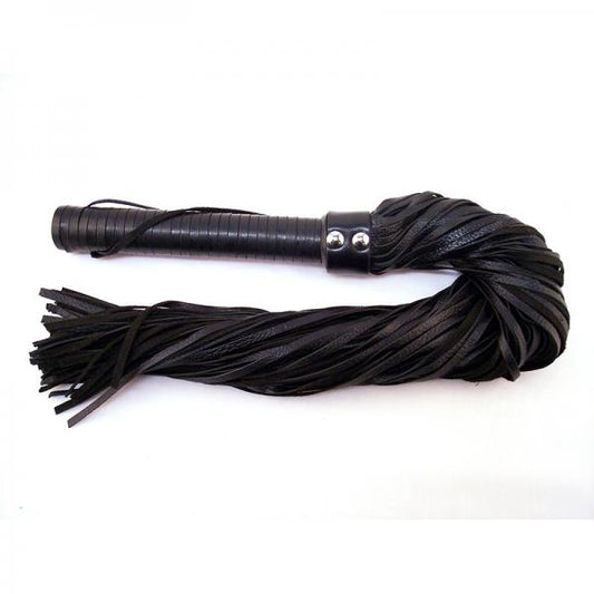 Rouge Long Suede Flogger Leather Handle Black - Bondage - www.Coyha.com