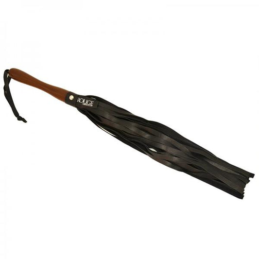 Rouge Leather Wooden Handle Flogger Black - Bondage - www.Coyha.com