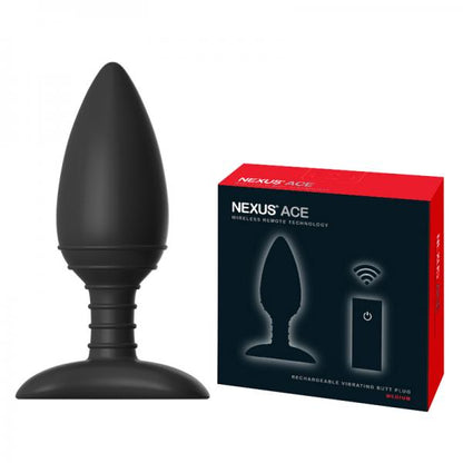 Nexus Ace Remote Control Medium Butt Plug Black - Anal Toys - www.Coyha.com