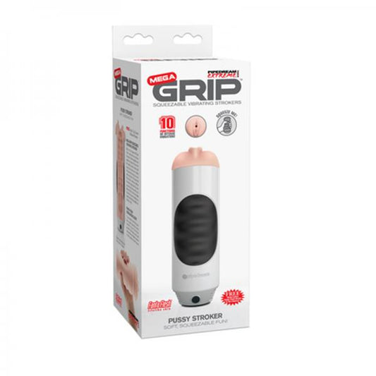 Mega Grip Squeezable Vibrating Strokers Pussy - Men's Toys - www.Coyha.com