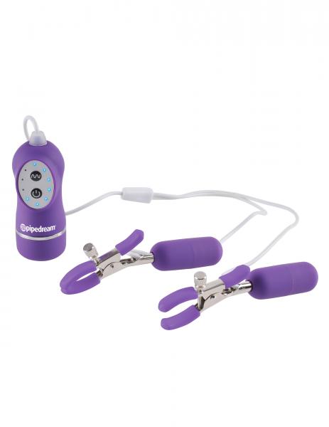 Fetish Fantasy Vibrating Nipple Clamps Purple - Bondage - www.Coyha.com