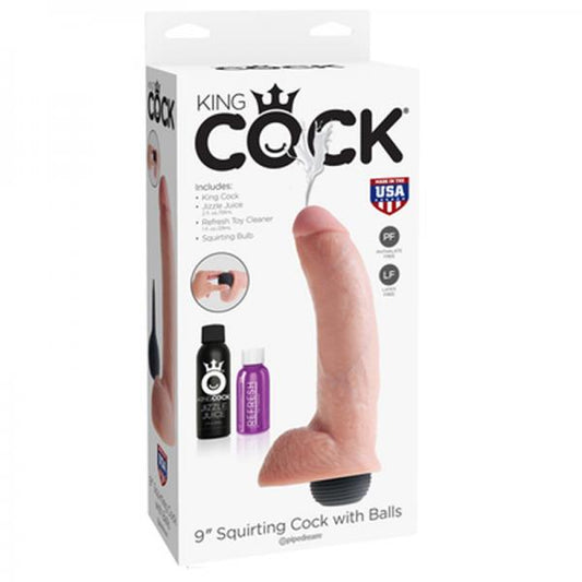 King Cock 9in Squirting Cock - Flesh - Dildos - www.Coyha.com