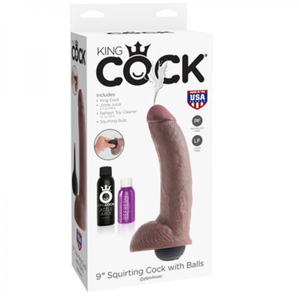 King Cock 9 inches Squirting Dildo Brown - Dildos - www.Coyha.com