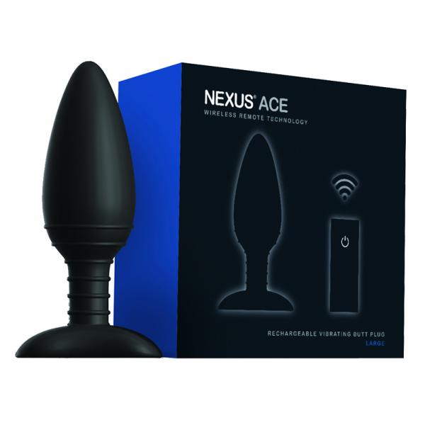 Nexus Ace Remote Control Large Butt Plug Black - Anal Toys - www.Coyha.com