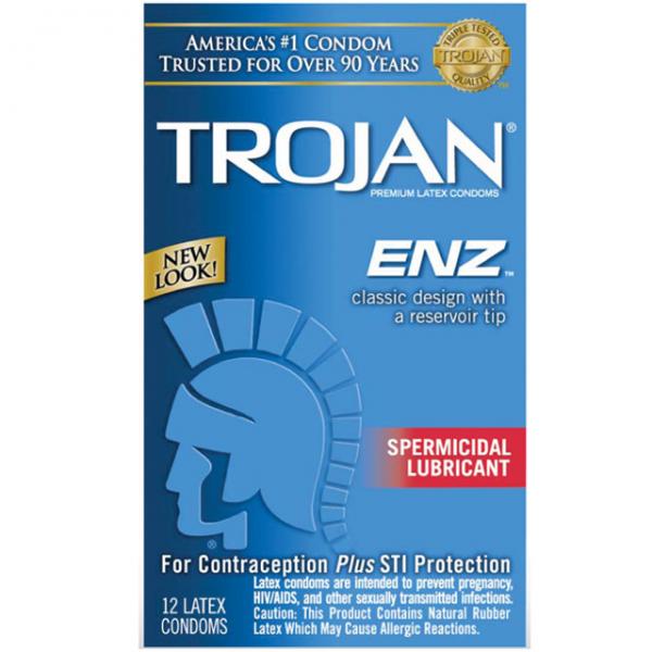 Trojan Condom Enz With Spermicidal Lubricant 12 Pack - Extras - www.Coyha.com