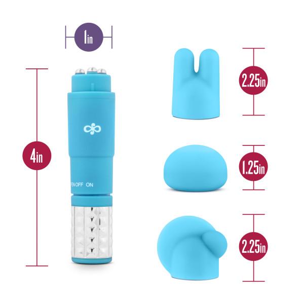 Revitalize Massage Kit with 3 Silicone Attachments Blue - Vibrators - www.Coyha.com