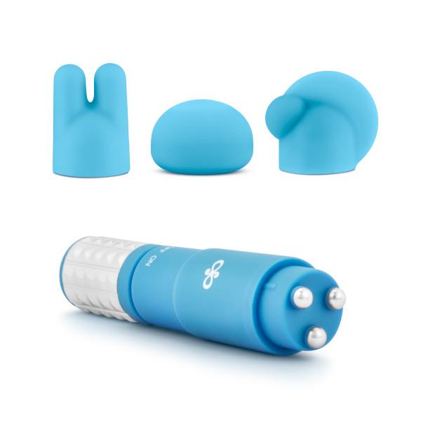 Revitalize Massage Kit with 3 Silicone Attachments Blue - Vibrators - www.Coyha.com