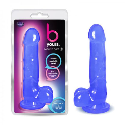 Sweet N Hard #4 Dong With Suction Cup & Balls Blue Dildos - www.Coyha.com