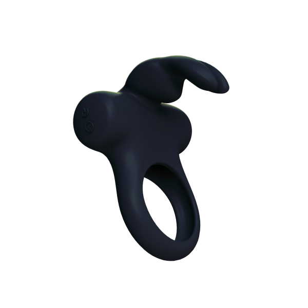 Frisky Bunny Vibrating Ring Black - Men's Toys - www.Coyha.com