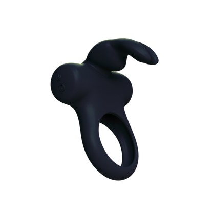 Frisky Bunny Vibrating Ring Black - Men's Toys - www.Coyha.com