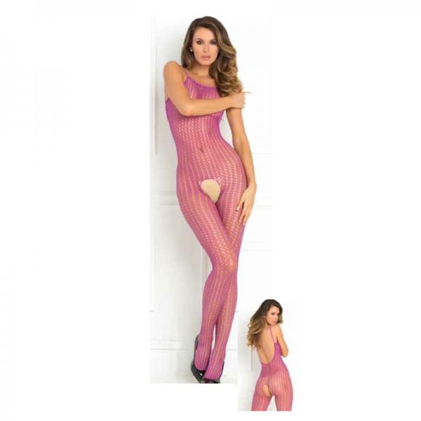 Quarter Crochet Net Bodystocking Purple O/S - Sexy Wear - www.Coyha.com