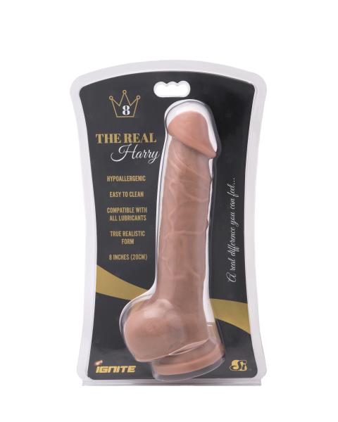 Real Harry 8 inches Dildo Balls Suction Cup Caramel - Dildos - www.Coyha.com