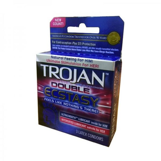 Trojan Double Ecstasy 3 Pack Latex Condoms - Extras - www.Coyha.com