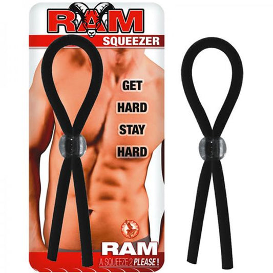 Ram Squeezer Black Cock Ring - Men's Toys - www.Coyha.com