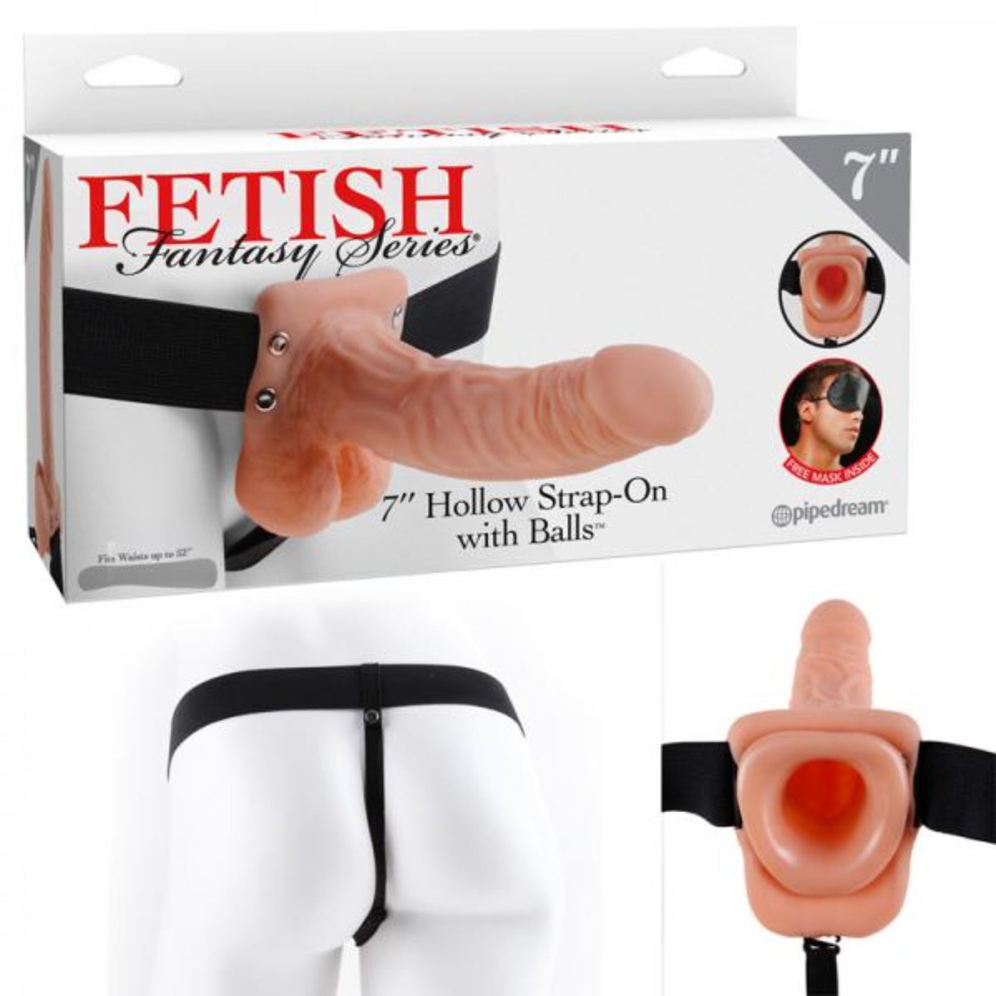 Fetish Fantasy 7in Hollow Strap-on With Balls Flesh - Men's Toys - www.Coyha.com