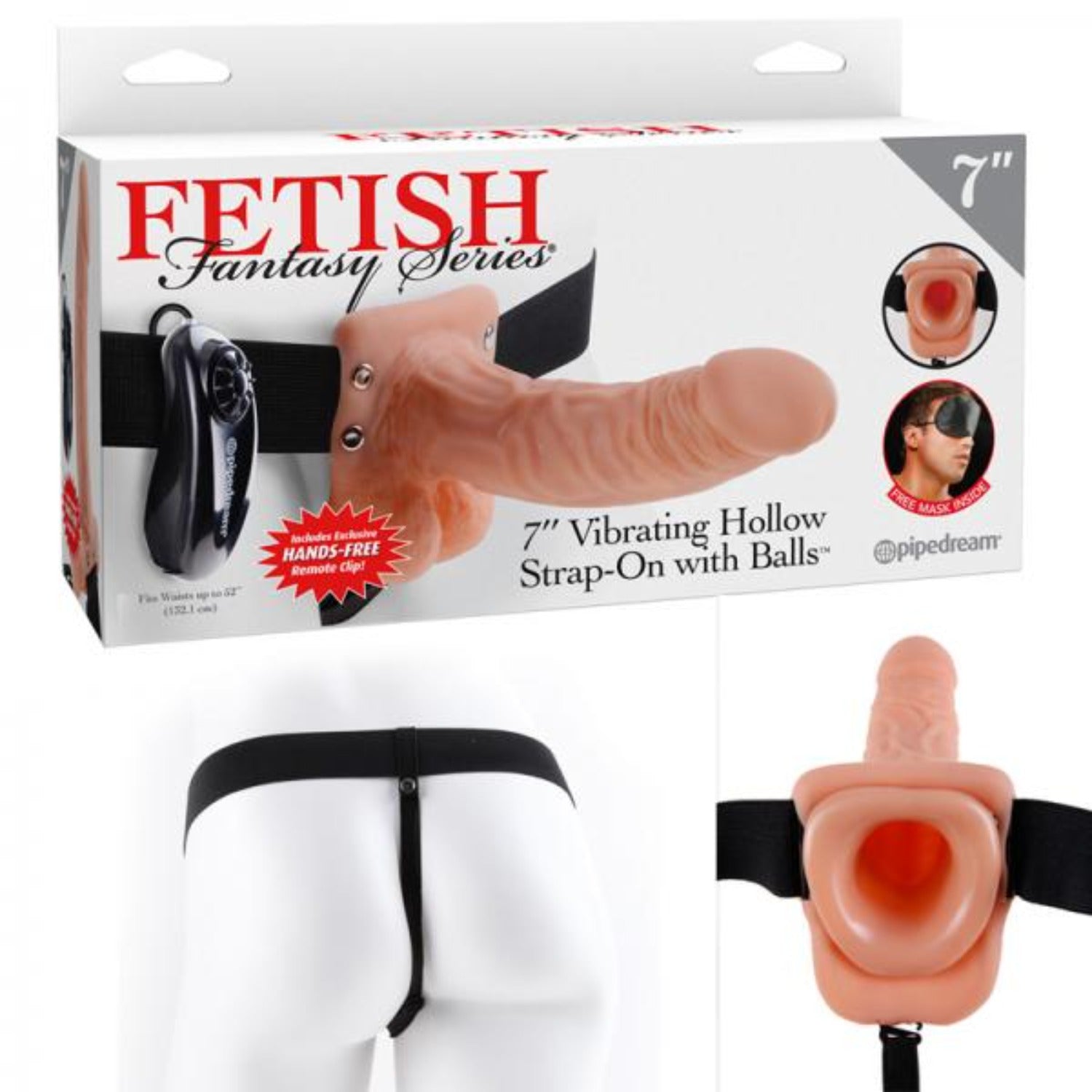 Fetish Fantasy 7in Vibrating Hollow Strap-on With Balls Flesh - Vibrators - www.Coyha.com