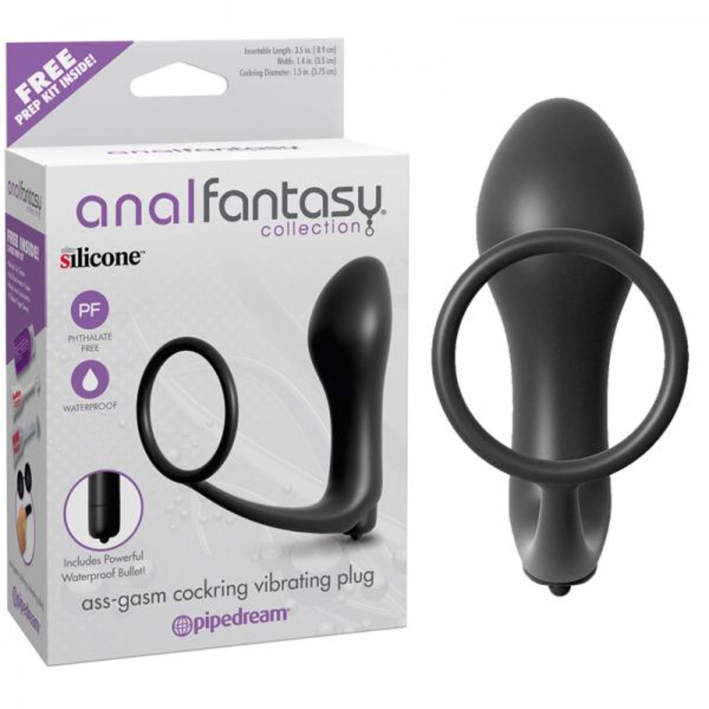 Anal Fantasy Ass Gasm Cockring Vibrating Butt Plug Black - Anal Toys - www.Coyha.com