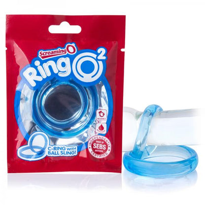 Screaming O Ringo 2 Blue C-Ring with Ball Sling - Men's Toys - www.Coyha.com