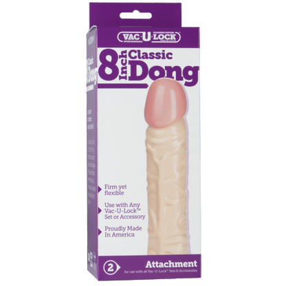 Vac-U-Lock 8in Classic Dong - Beige - Dildos - www.Coyha.com