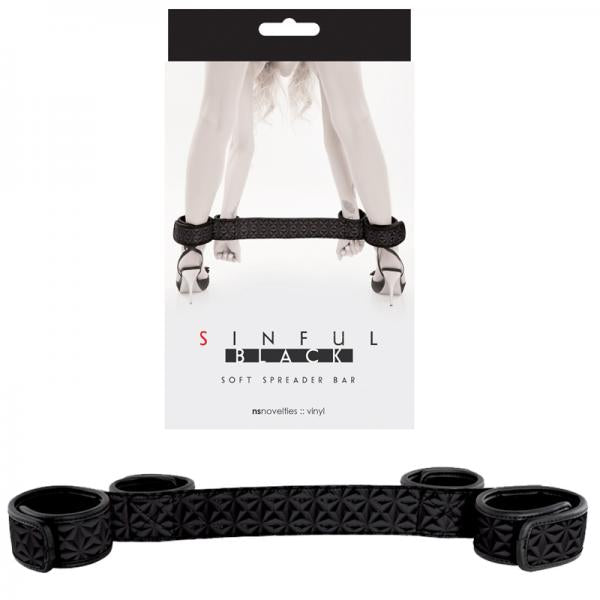 Sinful Soft Spreader Bar Black - Bondage - www.Coyha.com