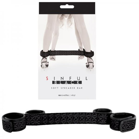 Sinful Soft Spreader Bar Black - Bondage - www.Coyha.com