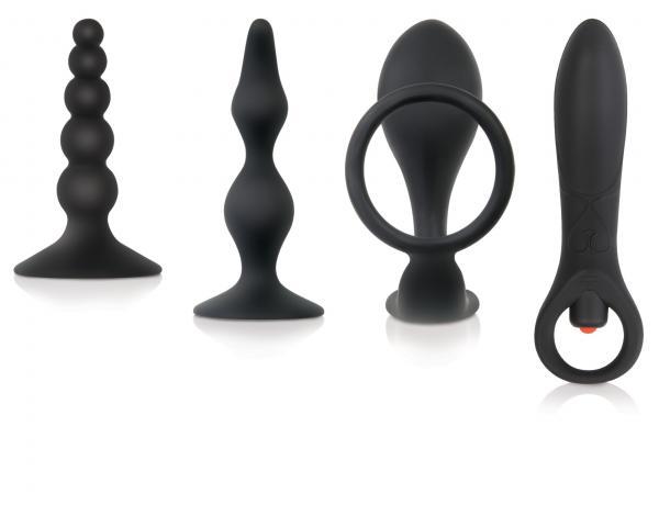 Intro To Prostate Kit 4 Piece Black - Anal Toys - www.Coyha.com